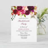 Burgundy Floral Boho Bachelorette Kaart (Staand voorkant)