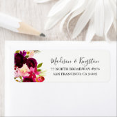 Burgundy Floral Boho Return Address Label (Insitu)