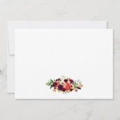 Burgundy Floral Boho Vrijgezellenfeest Bedankt Kaa Save The Date (Achterkant)