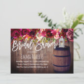 Burgundy Floral Boho Wine Barrel Vrijgezellenfeest Kaart (Staand voorkant)