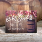 Burgundy Floral Boho Wine Barrel Vrijgezellenfeest Kaart