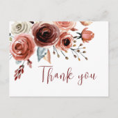 Burgundy Floral Botanical Rustic Weddenschap Bedan Briefkaart (Voorkant)