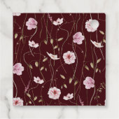 Burgundy Floral Bride in Bloom Bridal Shower Bedankjes Labels (Achterkant)