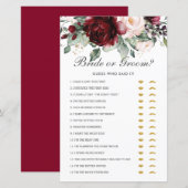 Burgundy Floral Bride of Groom Raad die het zei (Voorkant / Achterkant)