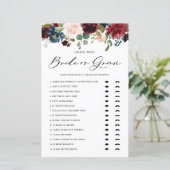 Burgundy Floral Bride of Groom Vrijgezellenfeest G (Staand voorkant)