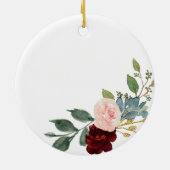 Burgundy Floral Bridesmaid Engaged Keramisch Ornament (Achterkant)