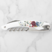 Burgundy Floral Bridesmaid Gift Wedding Favor Kurkentrekker (Achterkant)