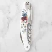 Burgundy Floral Bridesmaid Gift Wedding Favor Kurkentrekker (Achterkant)