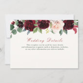 burgundy floral bruiloft kaart (Voorkant)