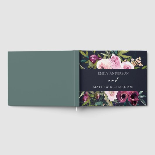 BURGUNDY FLORAL BUNCH WEDING GASTENBOEK (Volledig)