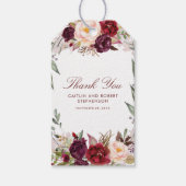 Burgundy Floral Cadeaulabel (Voorkant)