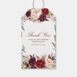 Burgundy Floral Cadeaulabel