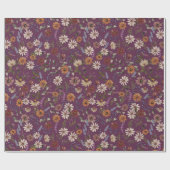 Burgundy Floral Cadeaupapier (Vlak)