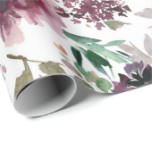 Burgundy Floral Cadeaupapier (Rol Hoek)