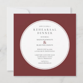 Burgundy Floral Chic Rehearsal Dinner Invitation