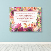 Burgundy Floral Christelijke Bijbel Timothy Youth Canvas Afdruk (Insitu (Houten vloer))