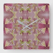 Burgundy Floral Clock