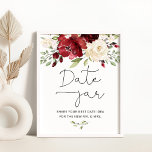 Burgundy floral date-ideeën. Datum jar bridal Poster<br><div class="desc">Burgundy floral date-ideeën. De datum van het Poster van de rand die punten schikt beschikbaar is.</div>