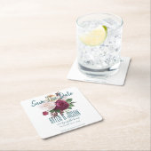 Burgundy Floral die de knoop vastbindt sparen de d Kartonnen Onderzetters (Insitu)