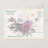 Burgundy Floral die de knoop vastbindt sparen de d Uitnodiging Briefkaart (Achterkant)