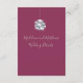 Burgundy Floral Disco - kaart met details (Achterkant)