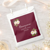 Burgundy Floral Elegant Quinceanera Favor Bag Bedankzakje (Geknipt)