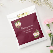 Burgundy Floral Elegant Quinceanera Favor Bag Bedankzakje (Gezegeld)