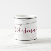 Burgundy Floral Elegant Rustic Bridesmaid Koffiemok (Center)