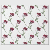 Burgundy Floral Elegant Rustic Simple Wedding Cadeaupapier (Vlak)