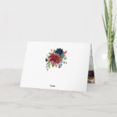 Burgundy Floral Elegant Rustic Waterverf Birthday Kaart (Achterkant)