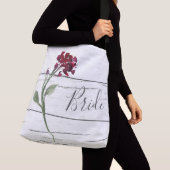 Burgundy Floral Elegant Rustic Waterverf Bride Crossbody Tas (Dichtbij)