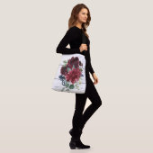 Burgundy Floral Elegant Rustic Waterverf Crossbody Tas (Op model)