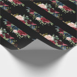 Burgundy Floral Elegant  Waterverf Cadeaupapier<br><div class="desc">elegante ,  bogundy florale waterverf zwarte achtergrond voor vele gelegenheden . Zo .</div>