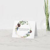 Burgundy Floral en Greenery Dank u Bedankkaart (Voorkant)
