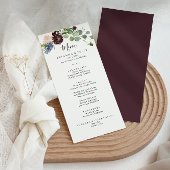 Burgundy Floral en Greenery Dinner Menu