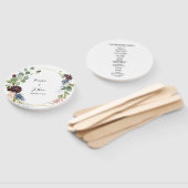 Burgundy Floral en Greenery Wedding Handwaaier (Niet-gemonteerd)