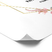 Burgundy Floral en Greenery Welkomsthuwelijk Poster (Hoek)