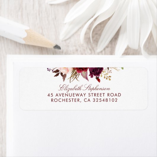 Burgundy Floral Etiket (Insitu)