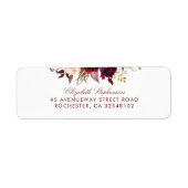 Burgundy Floral Etiket (Voorkant)