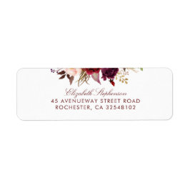 Burgundy Floral Etiket
