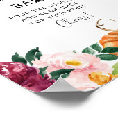 Burgundy floral fall mimosa bar poster (Hoek)