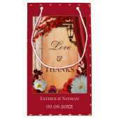 Burgundy Floral Fall Wedding Favor Klein Cadeauzakje (Achterkant)