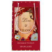 Burgundy Floral Fall Wedding Favor Klein Cadeauzakje (Voorkant)