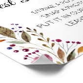 Burgundy Floral Foto Guest Book Weddenschap Poster (Hoek)