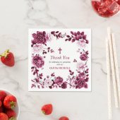 Burgundy floral frame girl Baptism Thank you Servet (Insitu)