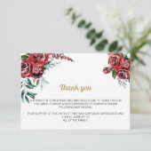 Burgundy Floral Funeral Bedankt voor je opmerking (Staand voorkant)