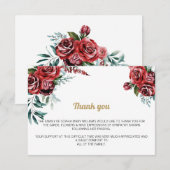 Burgundy Floral Funeral Bedankt voor je opmerking (Voorkant / Achterkant)