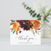 Burgundy Floral Funeral Budget Hartelijk dank (Staand voorkant)