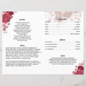 Burgundy Floral Funeral Program Sjabloon (Achterkant)