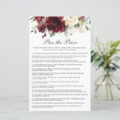 Burgundy Floral geeft het Vrijgezellenfeest Prijs (Staand voorkant)